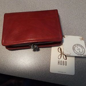 Hobo Vintage Hide Card/Change/Bill Purse-Cardinal